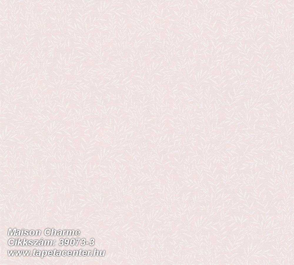 Természeti mintás,textil hatású,fehér,pink-rózsaszín,súrolható,vlies tapéta 